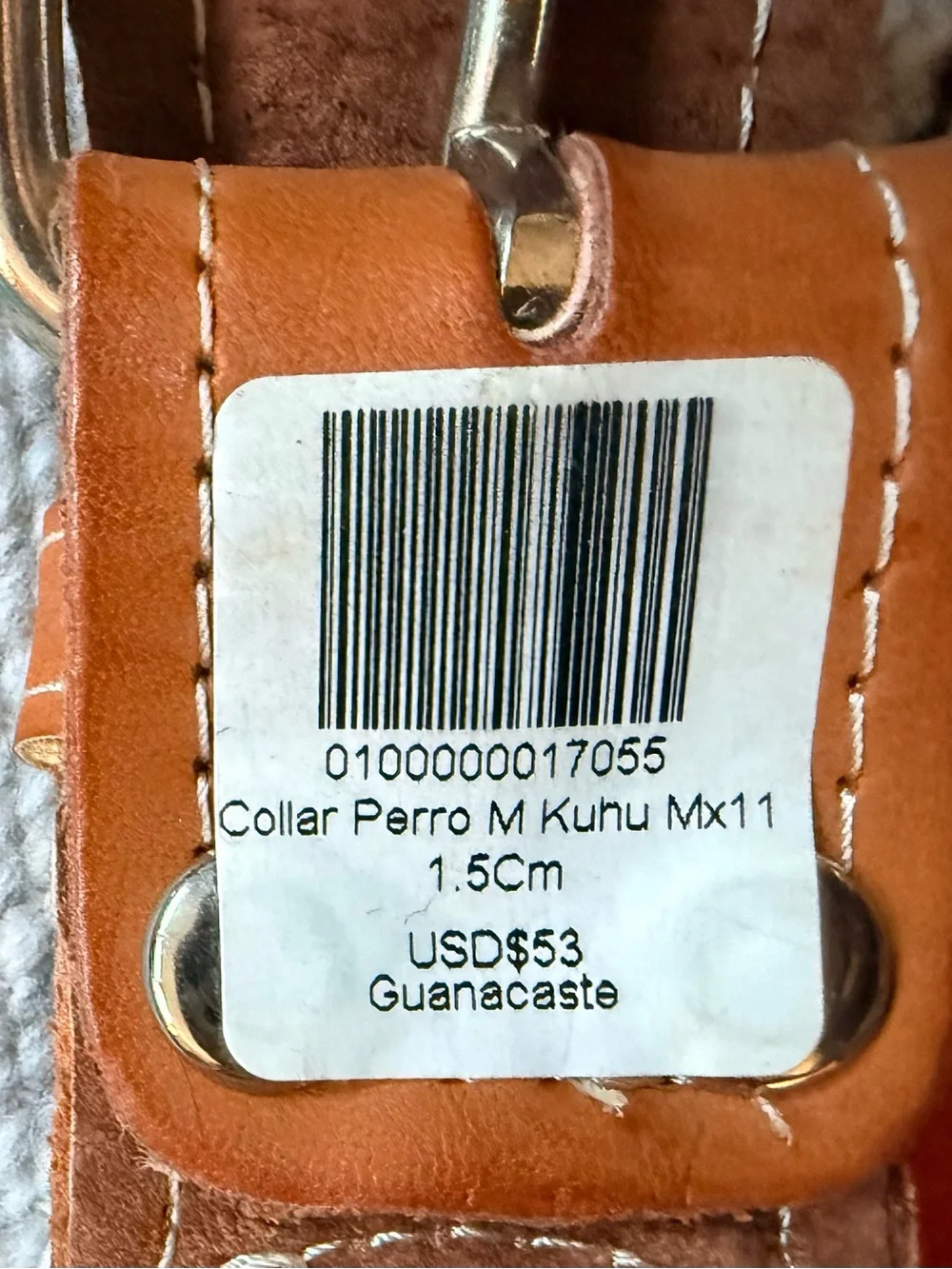 NWT KÜHÜ LEATHER WOVEN DOG COLLAR, LARGE, 19”